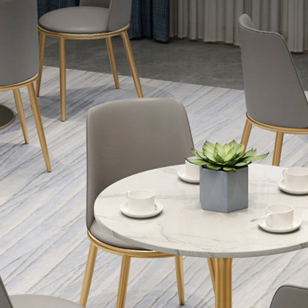 1/2/4/5 Pcs Metal Glam Dining Room Set with Round Table and Metal Base Dining Set