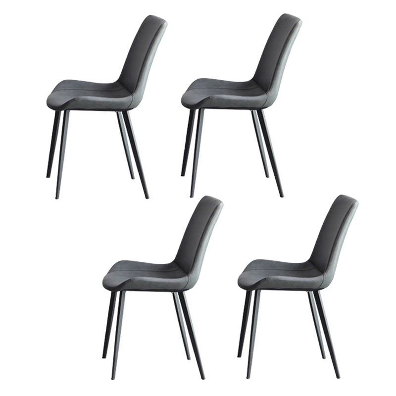 1/3/4/5/7 Pieces Modern Dining Set with Grey Top Table and Leather Chairs Dinette Set