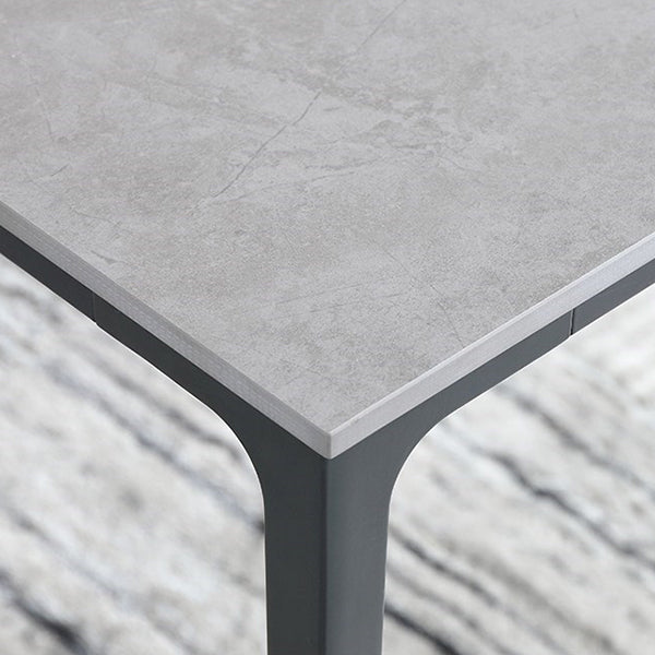 1/3/4/5/7 Pieces Modern Dining Set with Grey Top Table and Leather Chairs Dinette Set