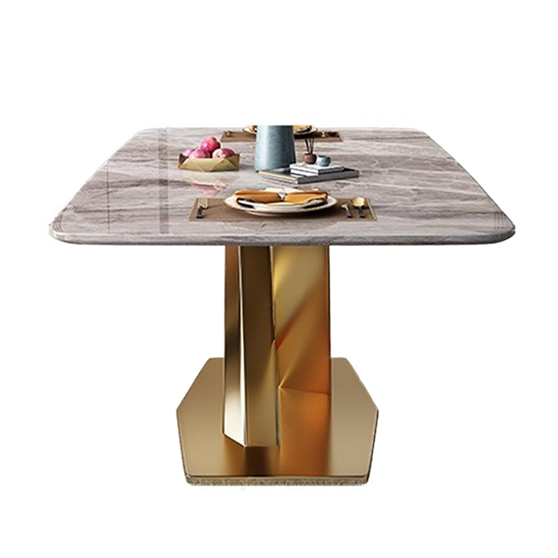Luxe 1/2/5/7 stuks grijze eetterset sinteren stenen eettafel set met lederen stoelen
