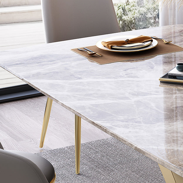 Luxe 1/2/5/7 stuks grijze eetterset sinteren stenen eettafel set met lederen stoelen