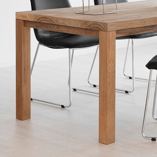 Rectangle 4 Legs Minimalist Dining Table Solid Wood Fixed Table for Restaurant