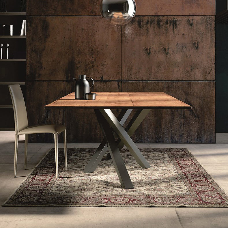 Industrial Style Rectangle Furniture Pine Solid Wood Dining Site Table