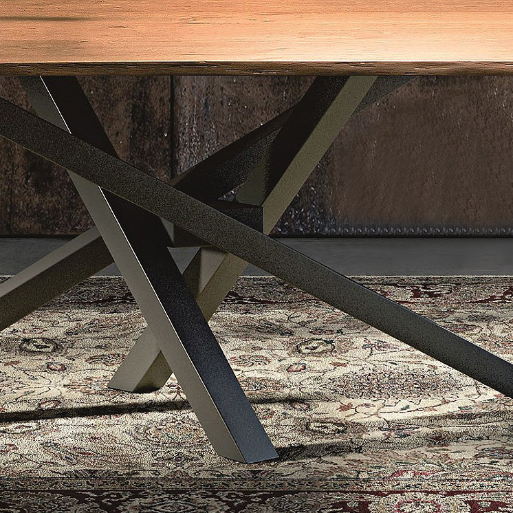 Industrial Style Rectangle Furniture Pine Solid Wood Dining Site Table