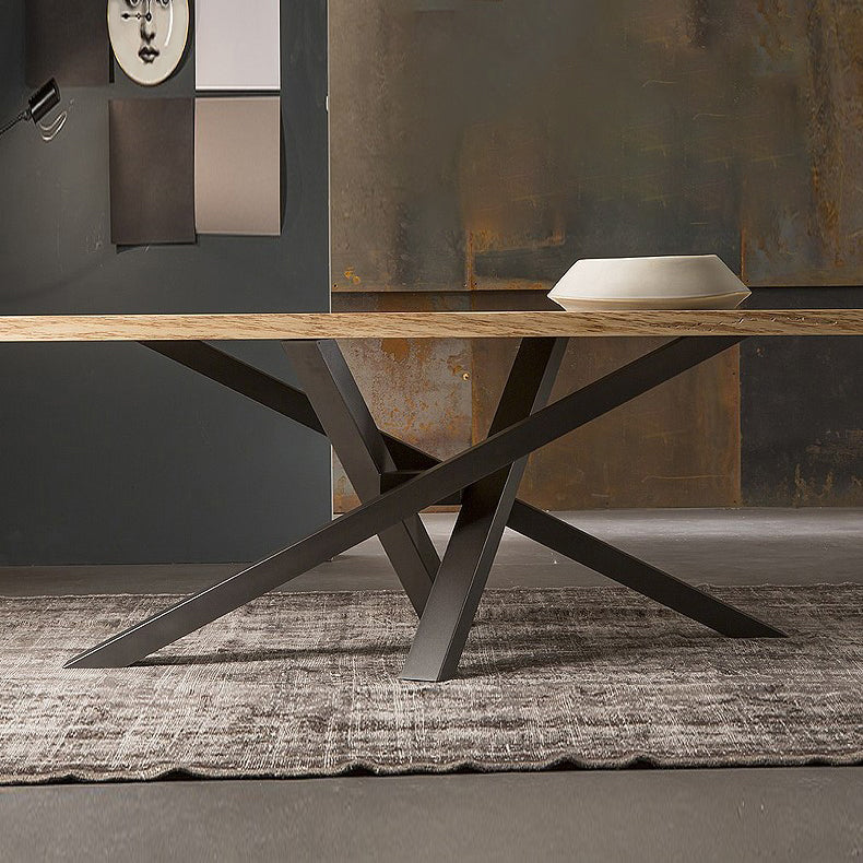Industrial Style Rectangle Furniture Pine Solid Wood Dining Site Table