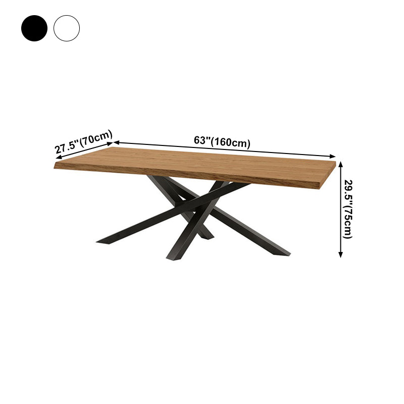Industrial Style Rectangle Furniture Pine Solid Wood Dining Site Table