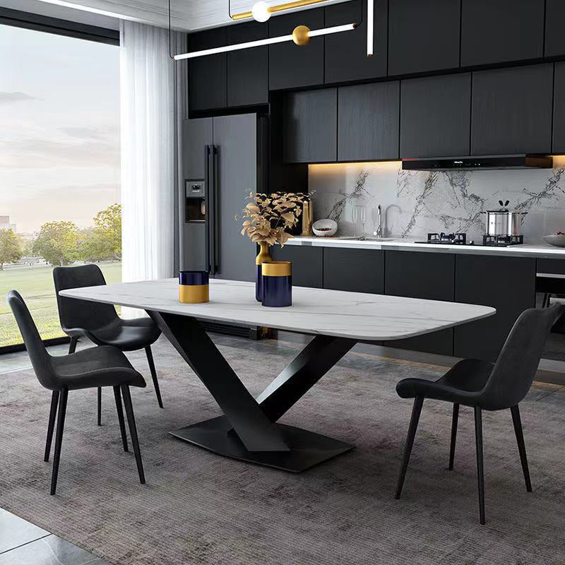 Industriële keuken Standaard eettafel Eettafel van gesinterd steen met voetstuk