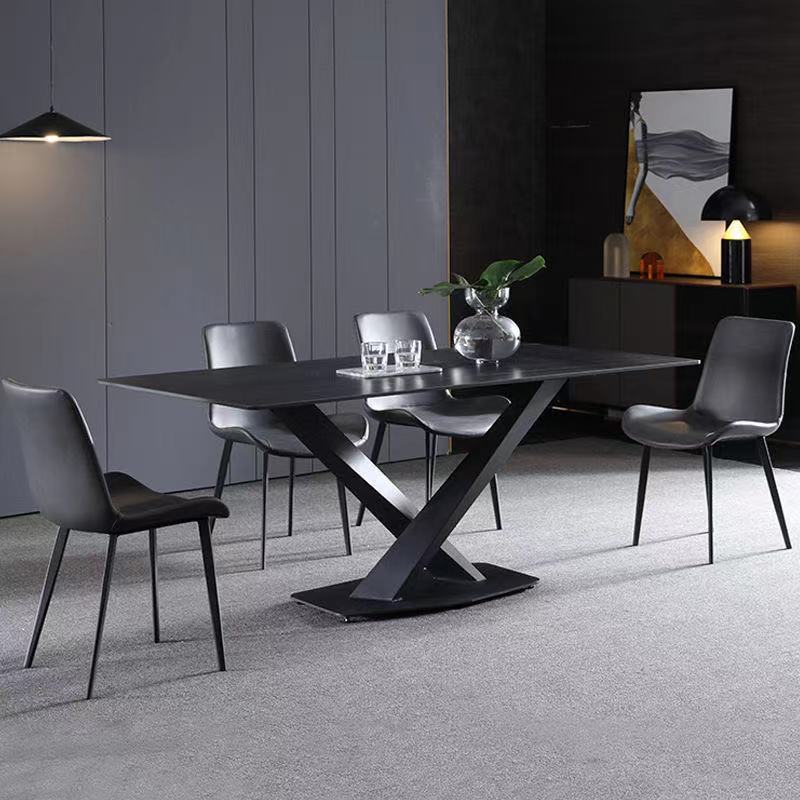 Industriële keuken Standaard eettafel Eettafel van gesinterd steen met voetstuk
