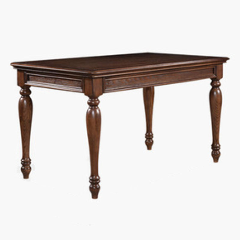 Minimalist Brown Rectangle Table Solid Wood Kitchen Dining Table with 4 Legs