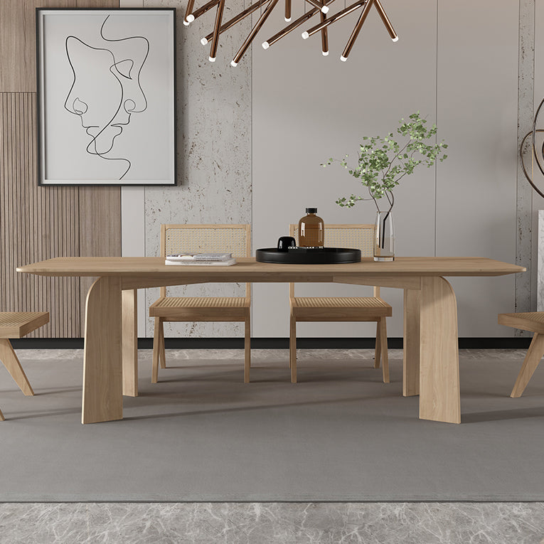 Solid Wood Contemporary Dining Table Rectangular Dining Table with 4 Legs
