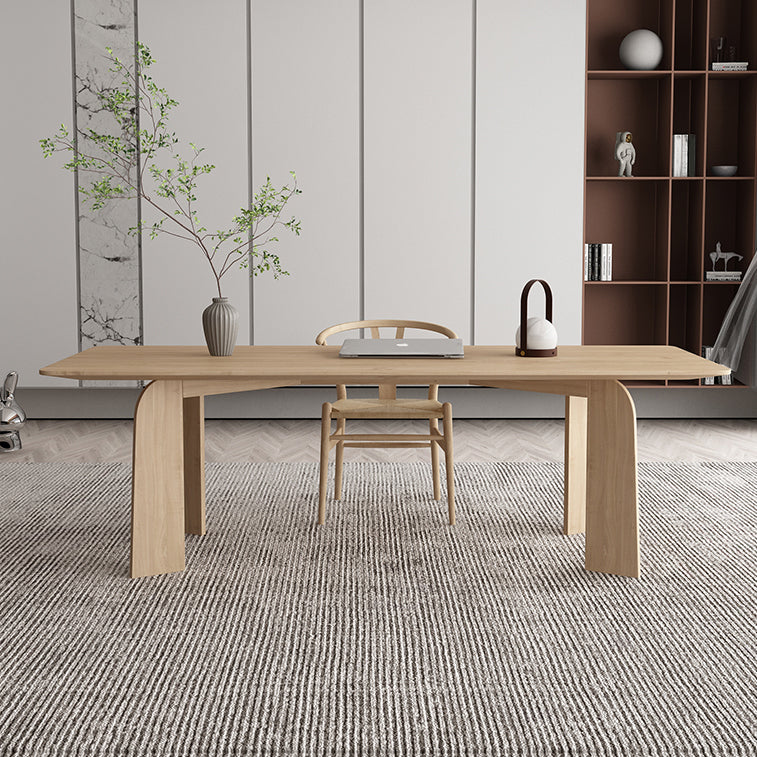 Solid Wood Contemporary Dining Table Rectangular Dining Table with 4 Legs