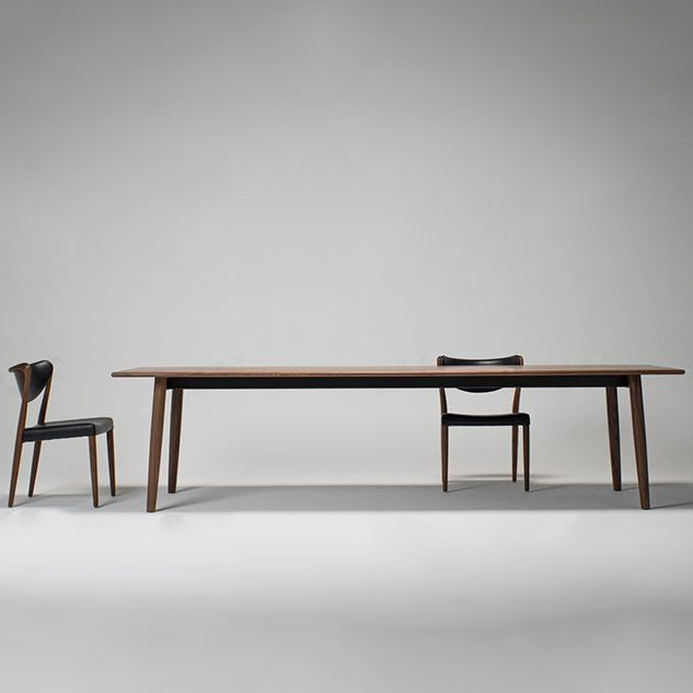 Mesa de comedor rectangular contemporánea con tapa de madera de pino y 4 patas