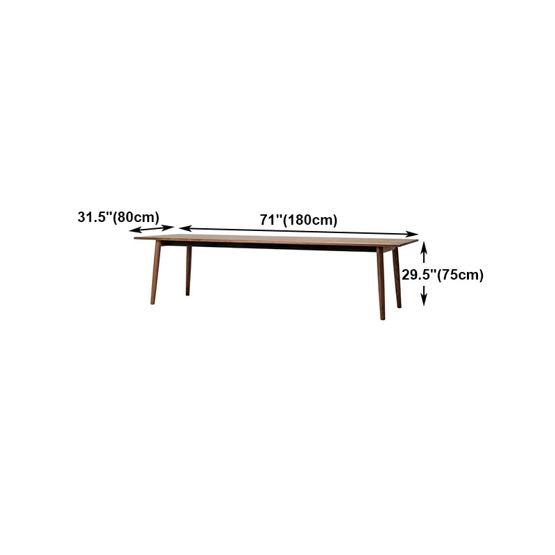 Mesa de comedor rectangular contemporánea con tapa de madera de pino y 4 patas