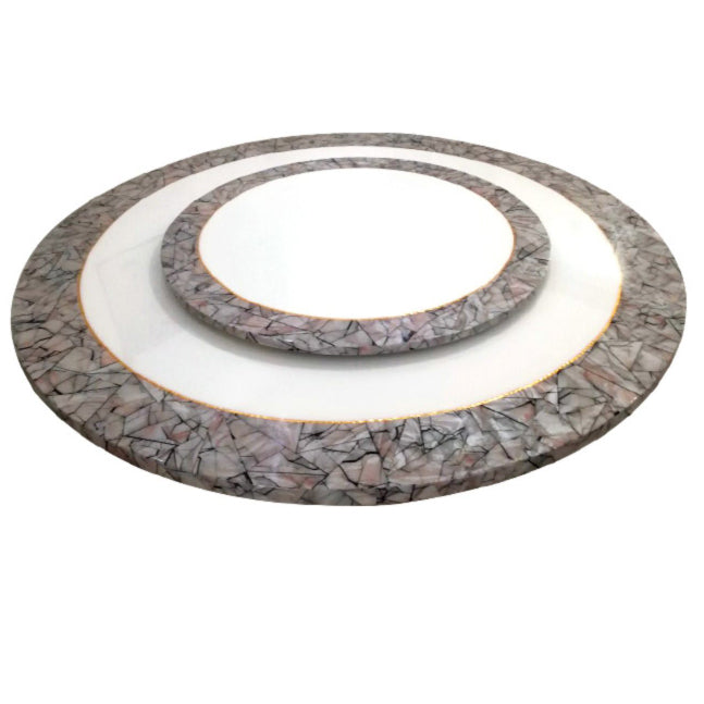 Metal Traditional Luxury Round Dining Table Marble Top Dining Table with Pedestal Base