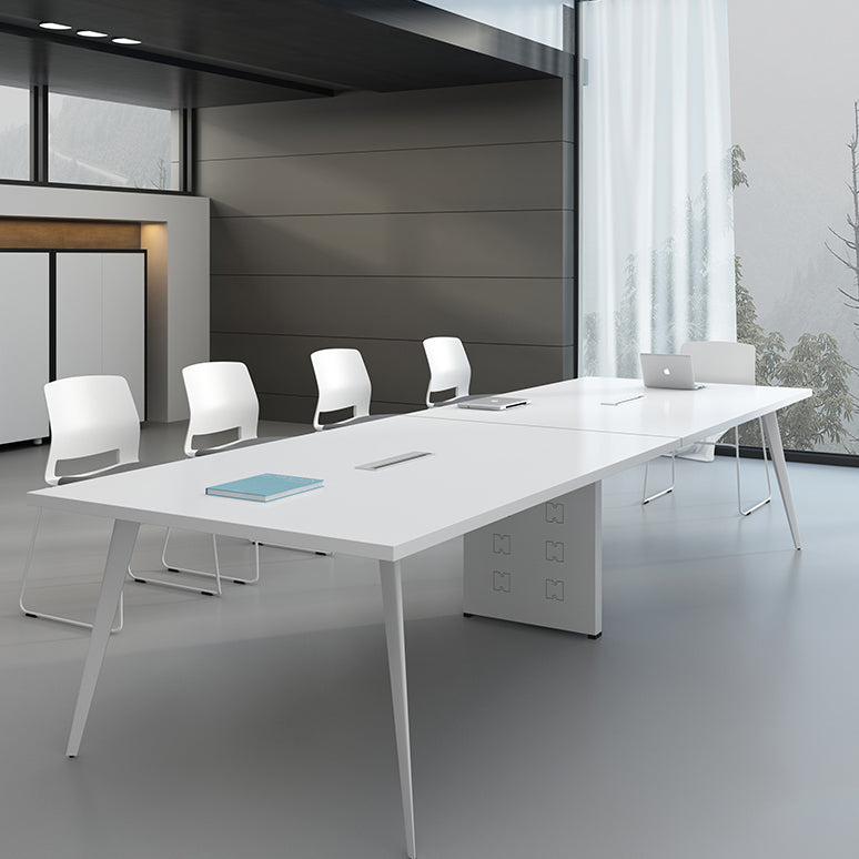Contemporary Rectangle Dining Table Solid Wood Top Indoor Table with 4 Legs