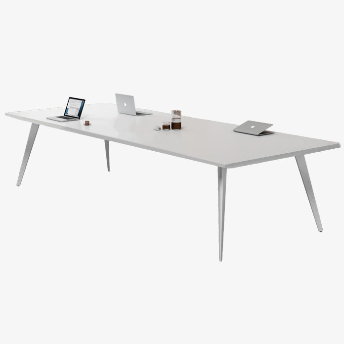 Contemporary Rectangle Dining Table Solid Wood Top Indoor Table with 4 Legs