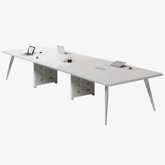 Contemporary Rectangle Dining Table Solid Wood Top Indoor Table with 4 Legs