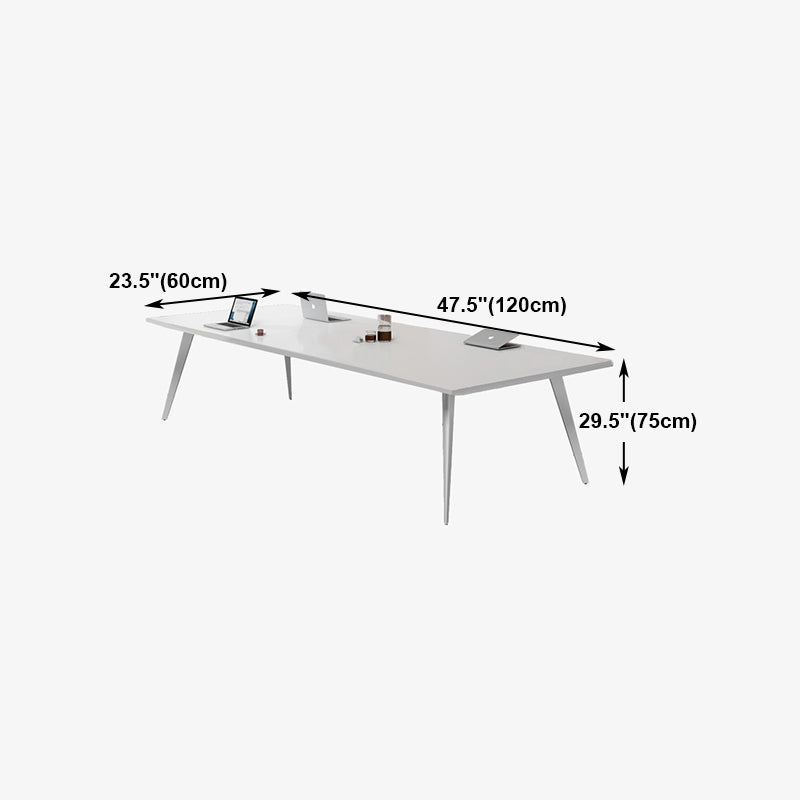 Contemporary Rectangle Dining Table Solid Wood Top Indoor Table with 4 Legs