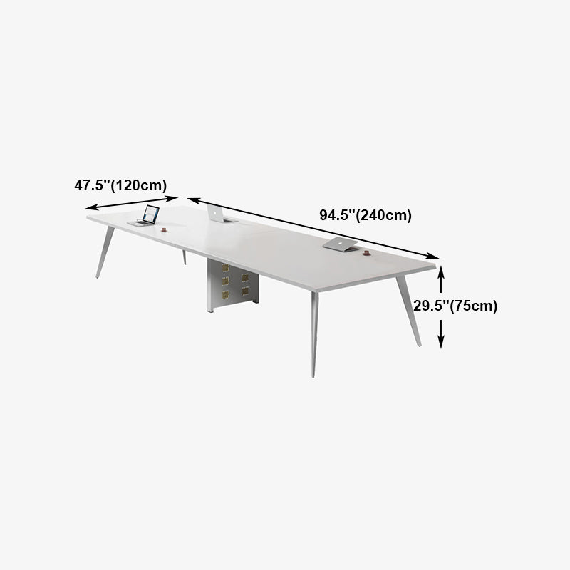 Contemporary Rectangle Dining Table Solid Wood Top Indoor Table with 4 Legs