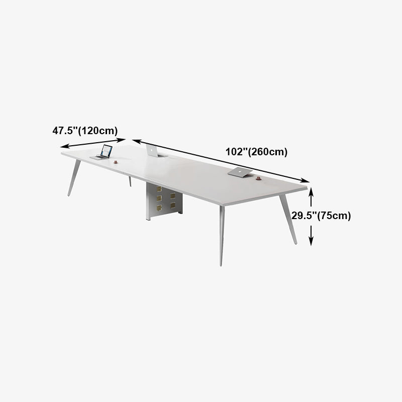 Contemporary Rectangle Dining Table Solid Wood Top Indoor Table with 4 Legs