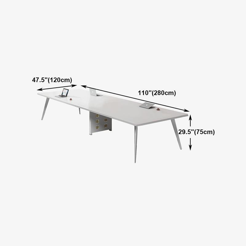 Contemporary Rectangle Dining Table Solid Wood Top Indoor Table with 4 Legs
