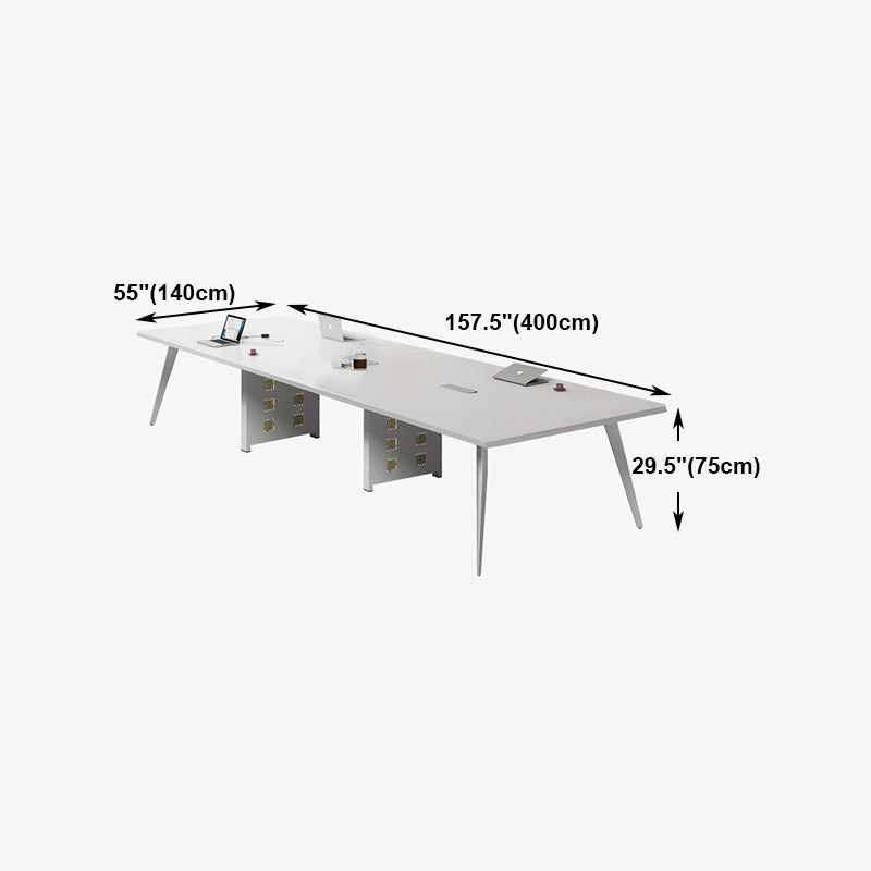 Contemporary Rectangle Dining Table Solid Wood Top Indoor Table with 4 Legs