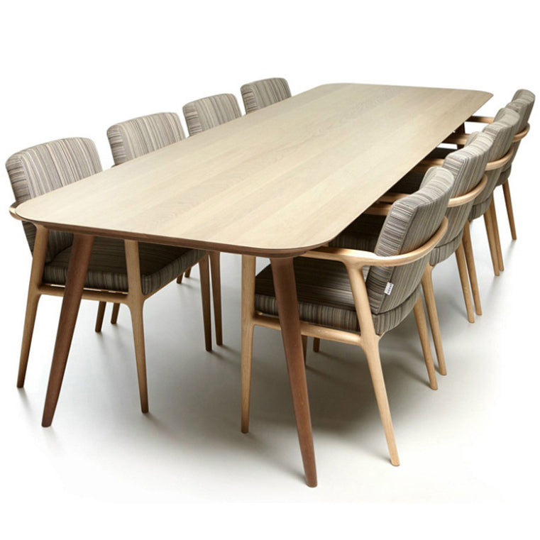 Rectangle Contemporary Dining Table Pine Wood Top Table with 4 Legs