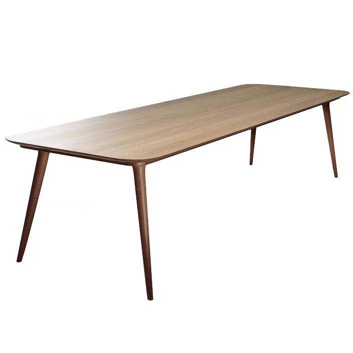 Rectangle Contemporary Dining Table Pine Wood Top Table with 4 Legs