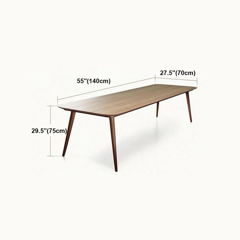 Rectangle Contemporary Dining Table Pine Wood Top Table with 4 Legs