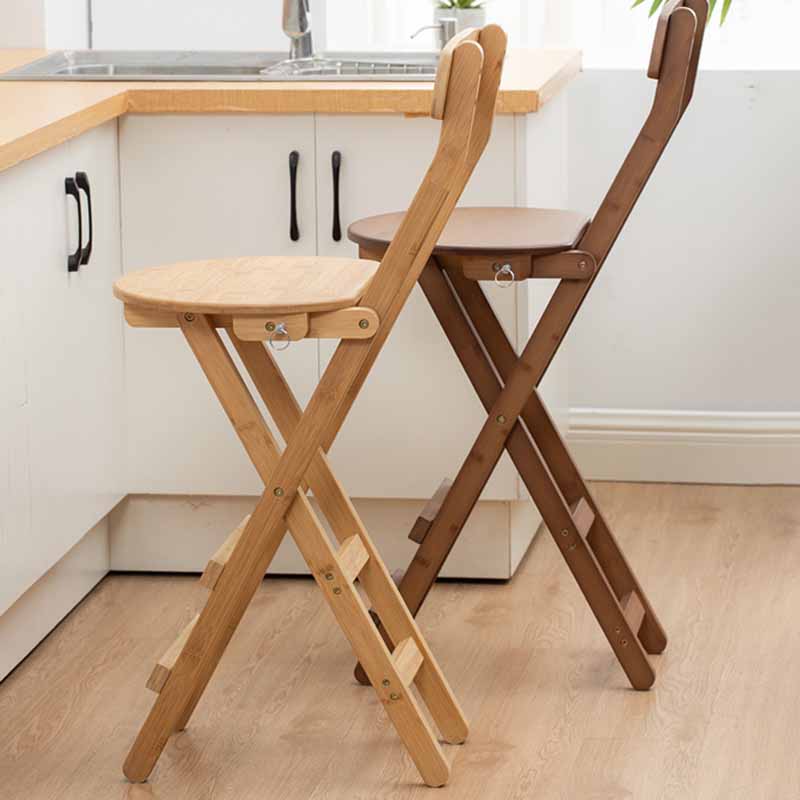 Taburetes de bar de madera sin brazos de estilo nórdico, taburetes de bar plegables, 1 pieza