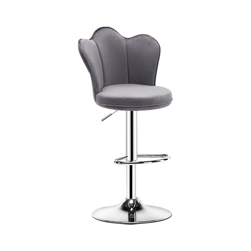 Adjustable Height Upholstered Counter Stools Scandinavian Bar Stools with Chrome Base