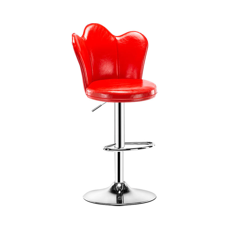 Adjustable Height Upholstered Counter Stools Scandinavian Bar Stools with Chrome Base