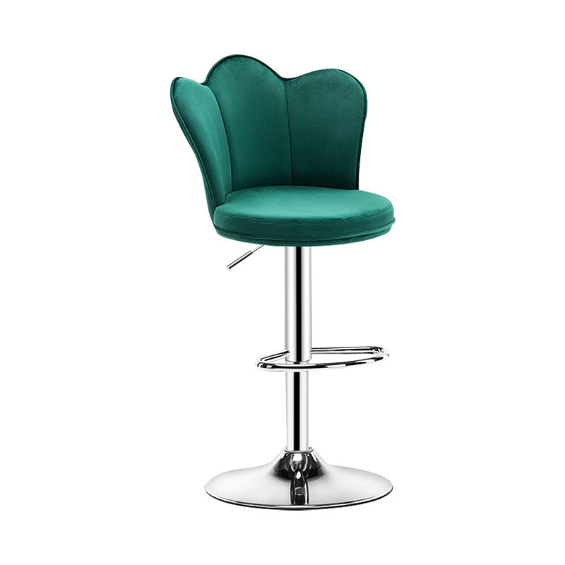 Adjustable Height Upholstered Counter Stools Scandinavian Bar Stools with Chrome Base