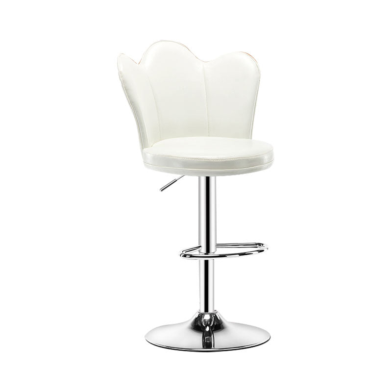 Adjustable Height Upholstered Counter Stools Scandinavian Bar Stools with Chrome Base