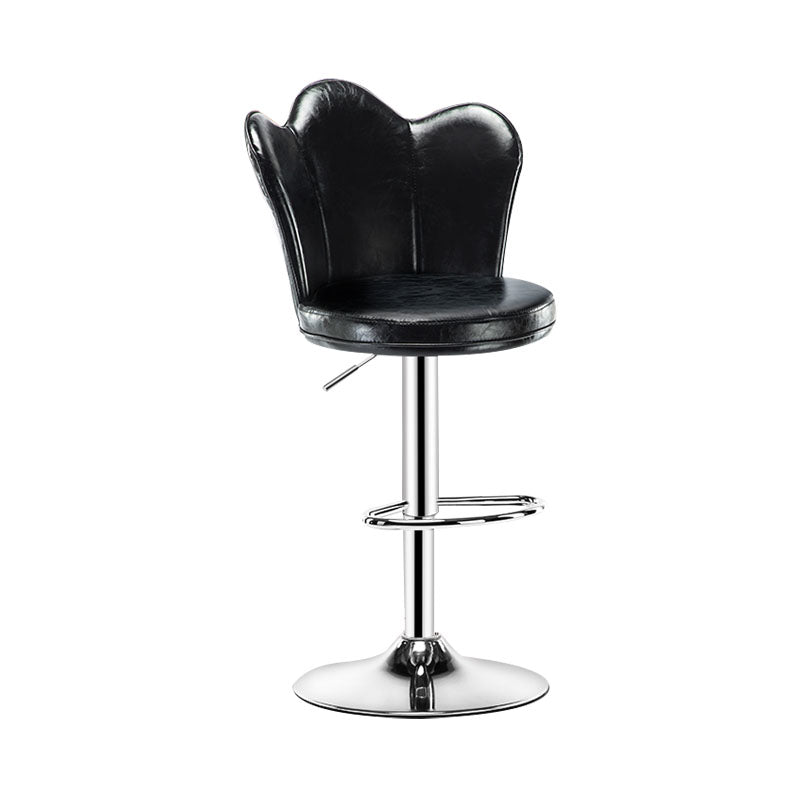 Adjustable Height Upholstered Counter Stools Scandinavian Bar Stools with Chrome Base