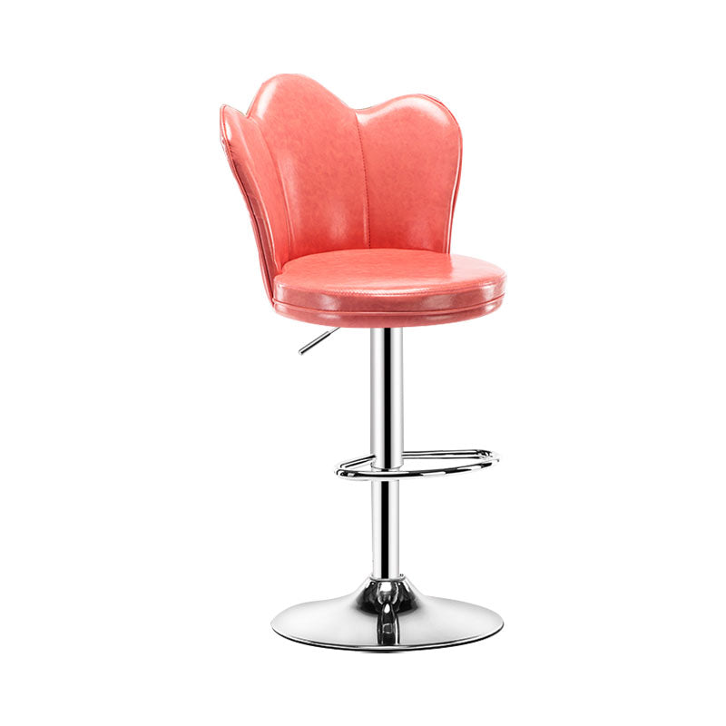 Adjustable Height Upholstered Counter Stools Scandinavian Bar Stools with Chrome Base