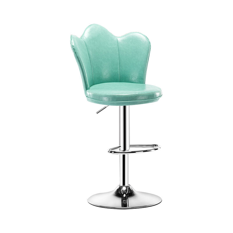 Adjustable Height Upholstered Counter Stools Scandinavian Bar Stools with Chrome Base