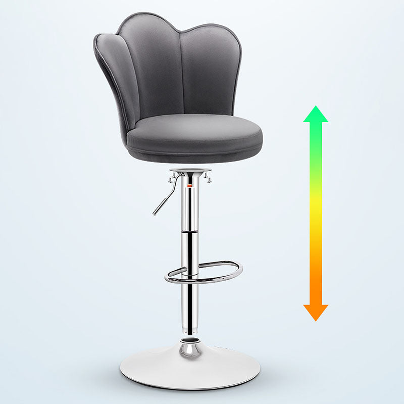 Adjustable Height Upholstered Counter Stools Scandinavian Bar Stools with Chrome Base