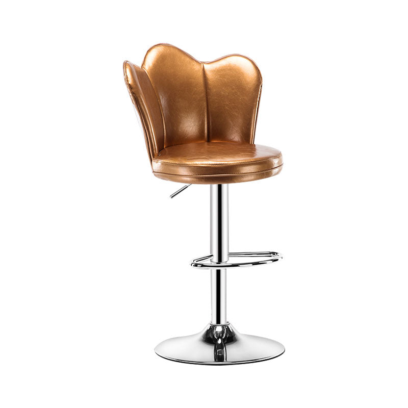 Adjustable Height Upholstered Counter Stools Scandinavian Bar Stools with Chrome Base