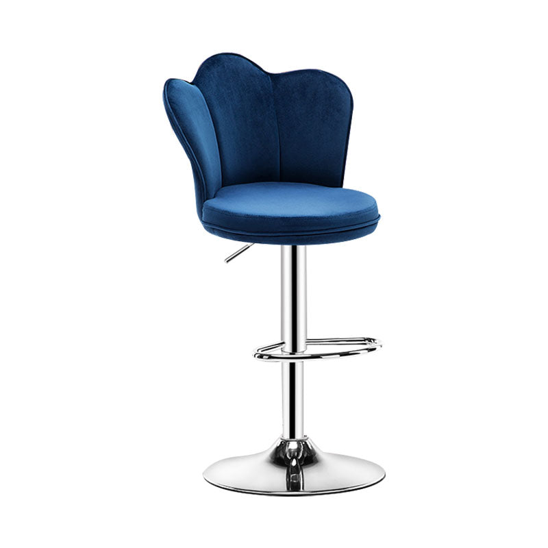 Adjustable Height Upholstered Counter Stools Scandinavian Bar Stools with Chrome Base