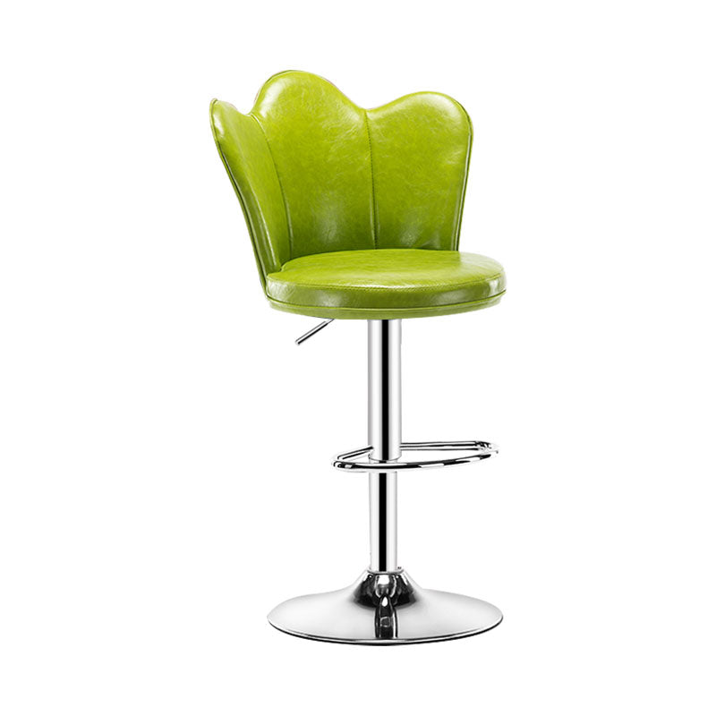 Adjustable Height Upholstered Counter Stools Scandinavian Bar Stools with Chrome Base