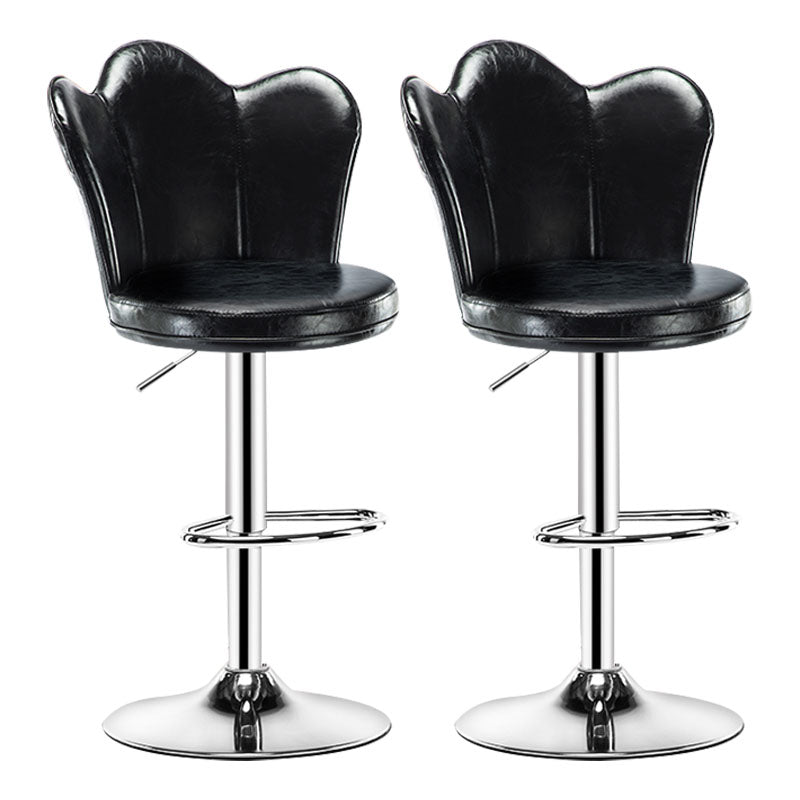 Adjustable Height Upholstered Counter Stools Scandinavian Bar Stools with Chrome Base