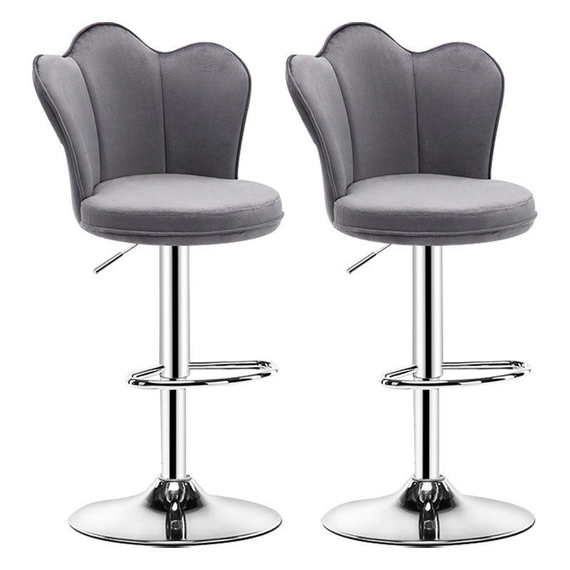 Adjustable Height Upholstered Counter Stools Scandinavian Bar Stools with Chrome Base