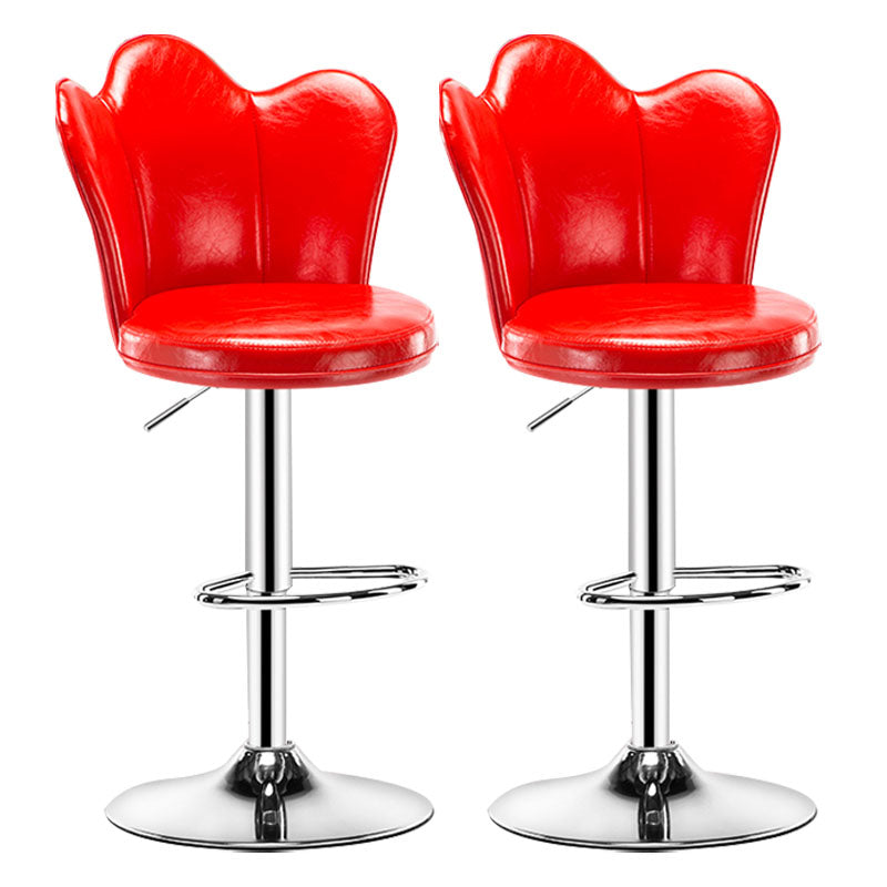 Adjustable Height Upholstered Counter Stools Scandinavian Bar Stools with Chrome Base