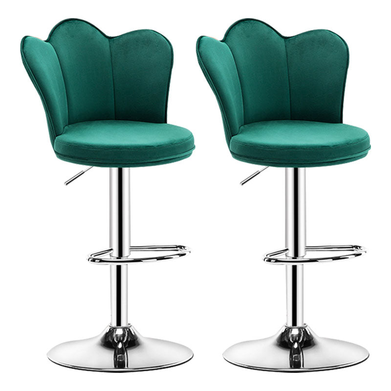 Adjustable Height Upholstered Counter Stools Scandinavian Bar Stools with Chrome Base