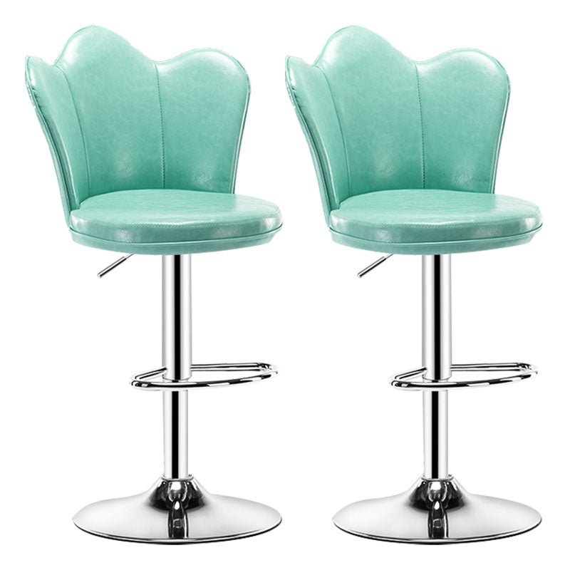 Adjustable Height Upholstered Counter Stools Scandinavian Bar Stools with Chrome Base