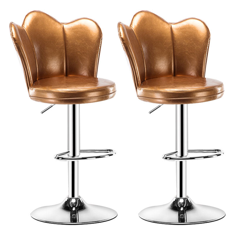 Adjustable Height Upholstered Counter Stools Scandinavian Bar Stools with Chrome Base