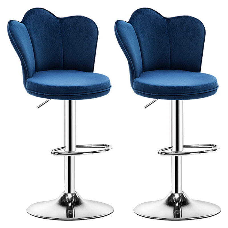 Adjustable Height Upholstered Counter Stools Scandinavian Bar Stools with Chrome Base