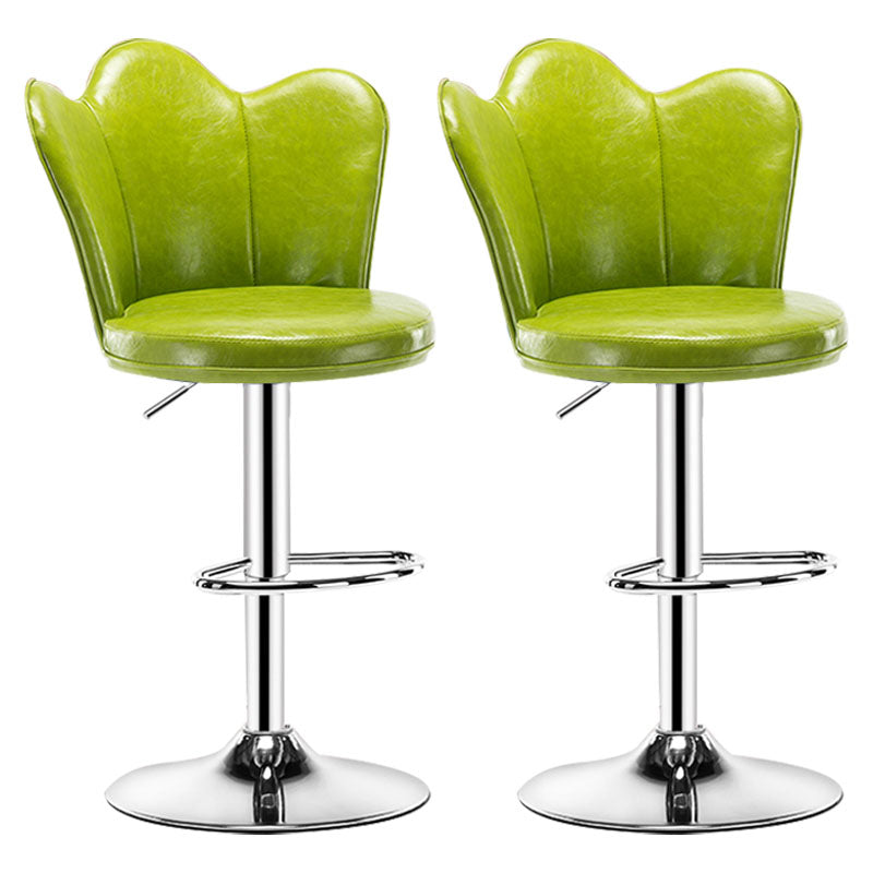 Adjustable Height Upholstered Counter Stools Scandinavian Bar Stools with Chrome Base