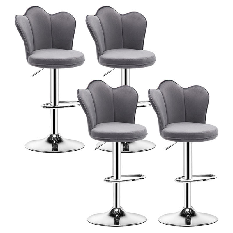 Adjustable Height Upholstered Counter Stools Scandinavian Bar Stools with Chrome Base